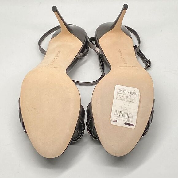 Manolo Blahnik Alvisa Crystal-Embellished Metallic Leather Sandals size 40 - Picture 12 of 13